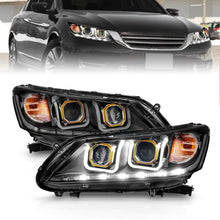 Load image into Gallery viewer, ANZO 2013-2015 Honda Accord Projector Headlights w/ U-Bar Black