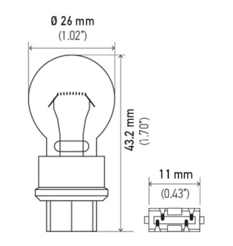 Hella Bulb 3157 12V 27/7W W2.5x16q S8