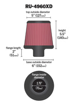 Load image into Gallery viewer, K&amp;N Filter Universal Clamp-On Filter-Round Tapered 2.75in Flange ID x 6in Base OD x 5in Top OD