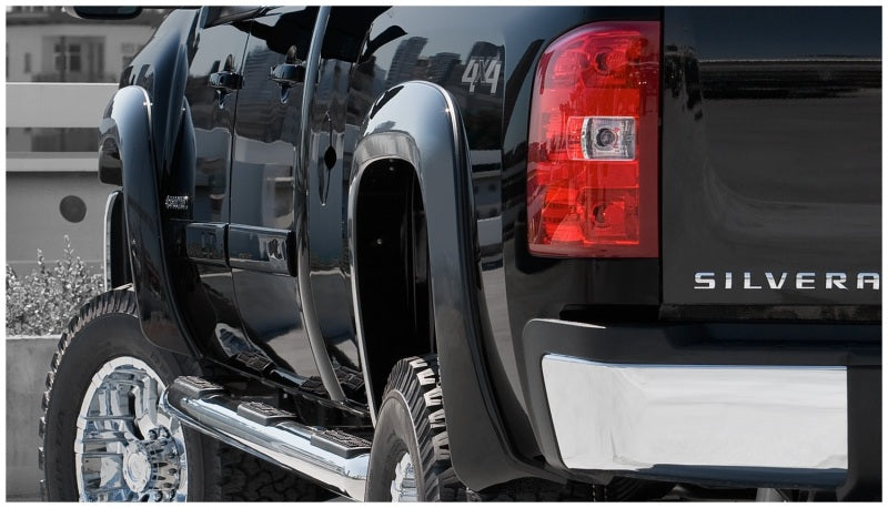 Bushwacker 07-13 Chevy Silverado 1500 Fleetside Extend-A-Fender Style Flares 4pc 69.3in Bed - Black