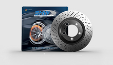 Load image into Gallery viewer, SHW 91-94 Porsche 911 Turbo 3.6L Left Rear Cross-Drilled Monobloc Brake Rotor (96535204100)