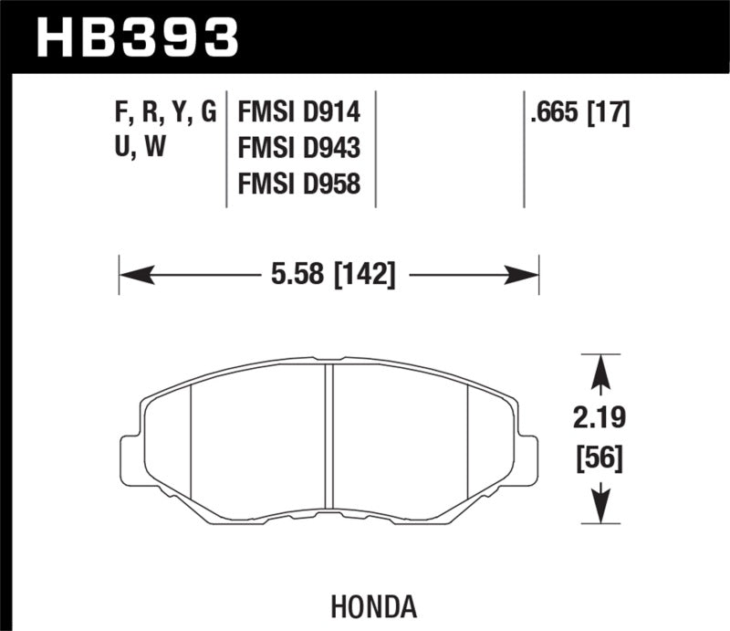 Hawk 15 Honda Accord Race Front DTC-30 Brake Pads