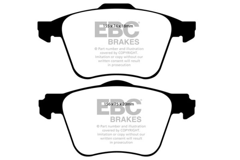 EBC 11+ Volvo S60 2.5 Turbo T5 (315mm Front Rotors) Redstuff Front Brake Pads