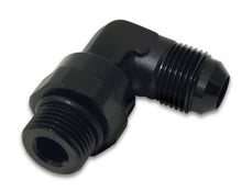 Load image into Gallery viewer, Vibrant -10AN Male Flare to Male -8 ORB Swivel 90 Degree Adapter - Anodized Black