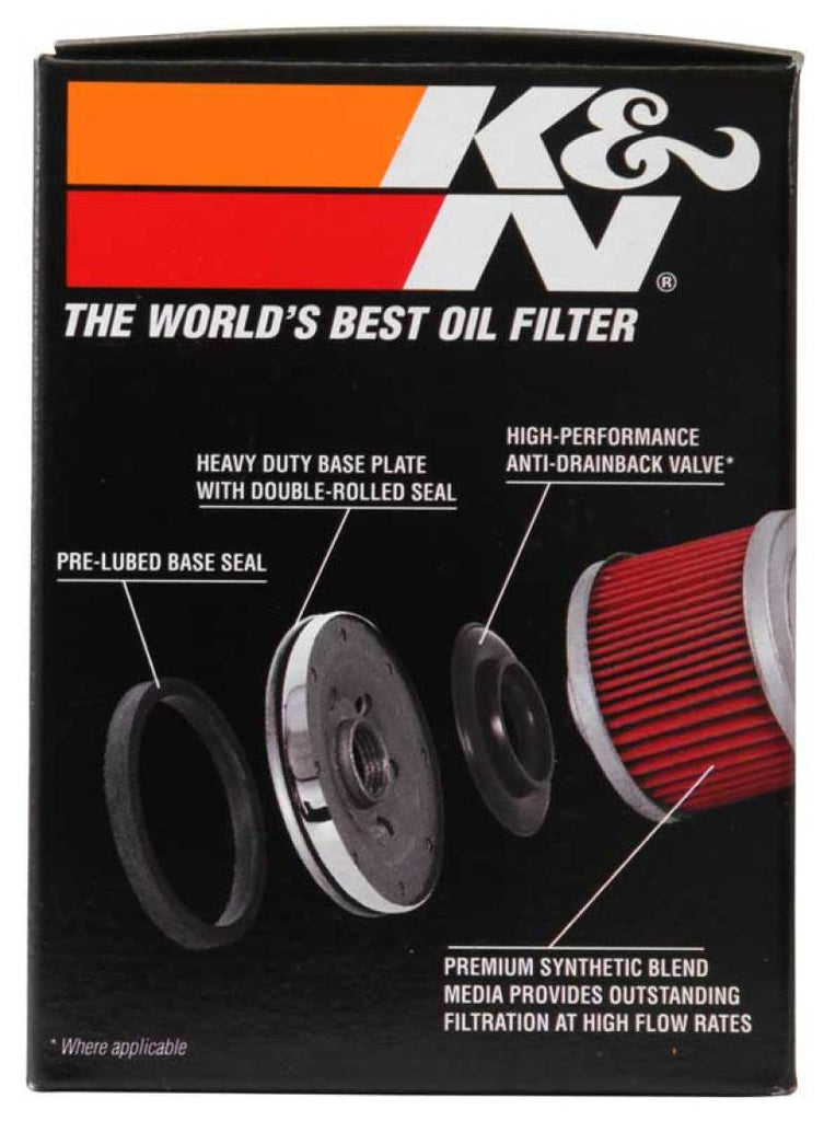 K&N Harley Davidson / Buell 3in OD x 4.063in H Chrome Oil Filter