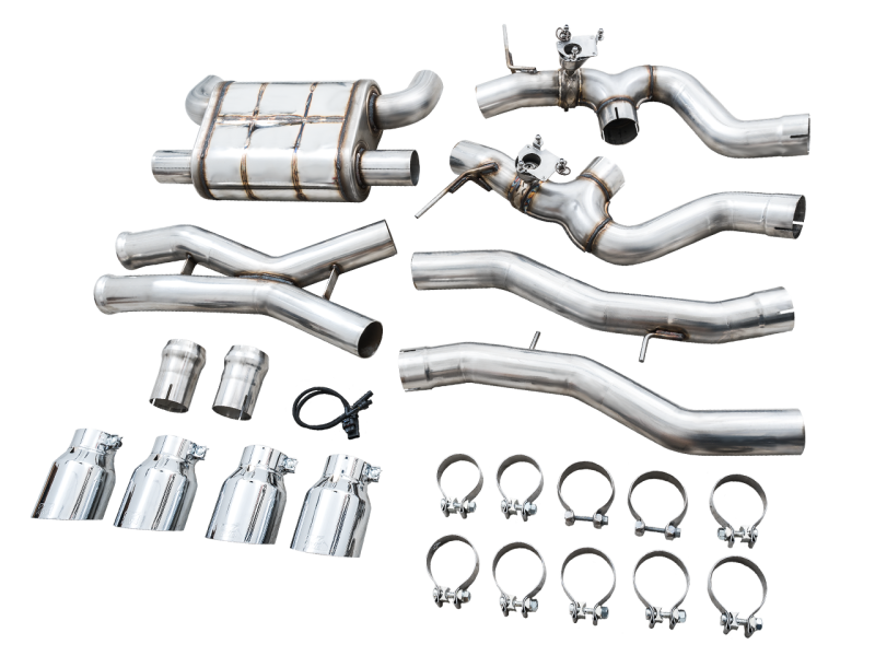 AWE SwitchPath Catback Exhaust for BMW G8X M3/M4 - Chrome Silver Tips