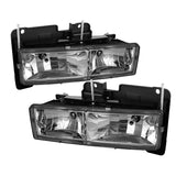 Xtune Chevy Suburban 88-98 Crystal Headlights Chrome HD-JH-CCK88-C