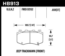 Load image into Gallery viewer, Hawk 18-19 Jeep Grand Cherokee Trackhawk HPS 5.0 Front Brake Pads