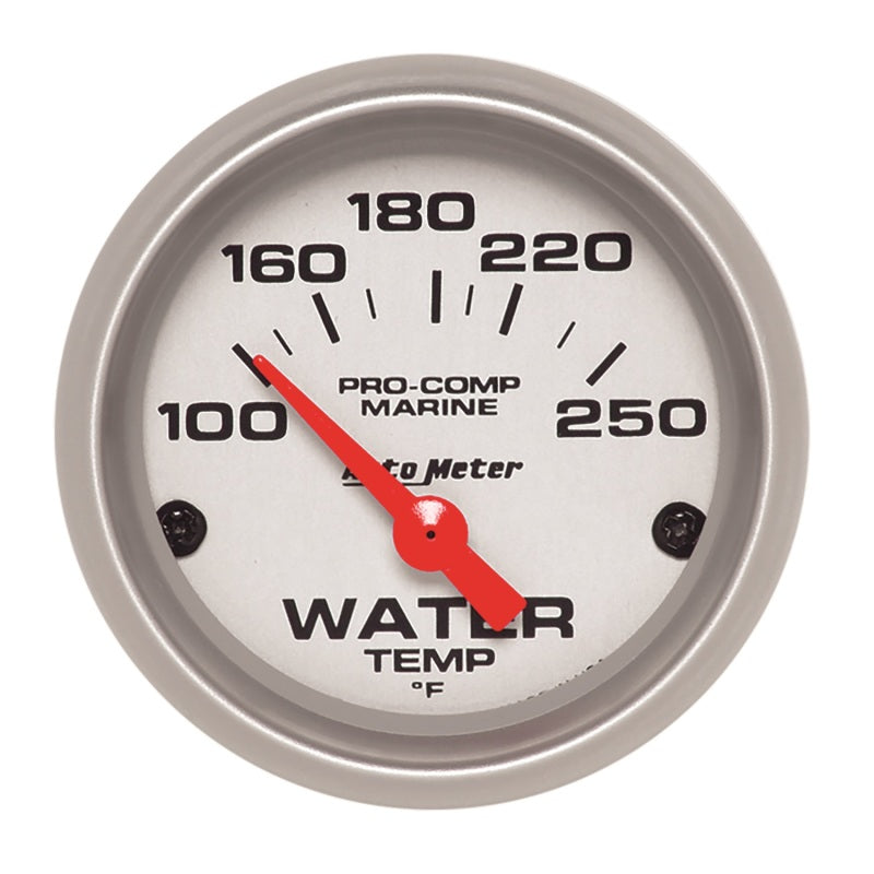 Autometer Water Temp Gauge 2 1/6in 100-200 Degree F Electric Marine Silver