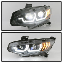 Load image into Gallery viewer, Spyder Honda Civic 16-18 2DR/4DR/Hatchback Headlight Black PRO-YD-HC16PL-SEQ-BK