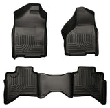 Husky Liners 03-08 Dodge Ram 1500/2500/3500 Quad Cab WeatherBeater Combo Black Floor Liners