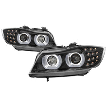 Load image into Gallery viewer, Spyder 09-12 BMW E90 3-Series 4DR Projector Headlights Halogen - LED - Black - PRO-YD-BMWE9009-BK