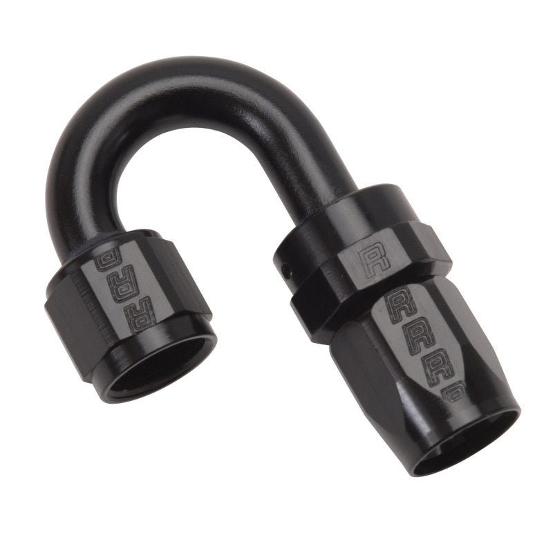 Russell Performance -8 AN Black 180 Degree Full Flow Swivel Hose End