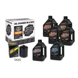 Maxima V-Twin Oil Change Kit Mineral w/Black Filter Evolution