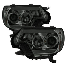 Load image into Gallery viewer, Spyder Toyota Tacoma 12-16 Projector Headlights Light Bar DRL Smoke PRO-YD-TT12-LBDRL-SM