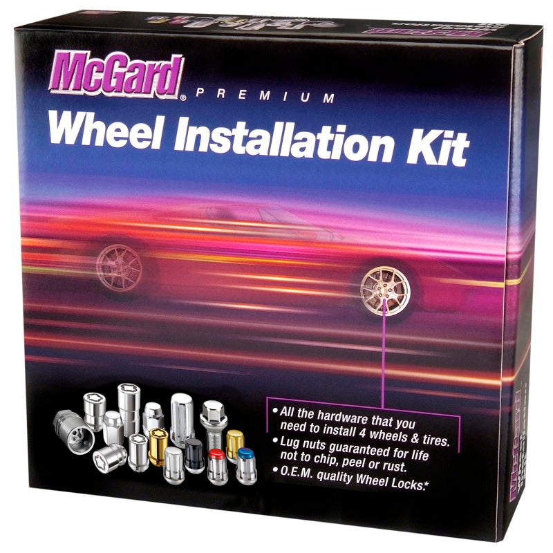 McGard 5 Lug Hex Install Kit w/Locks (Cone Seat Nut / Bulge) M12X1.5 / 3/4 Hex / 1.45in L - Chrome