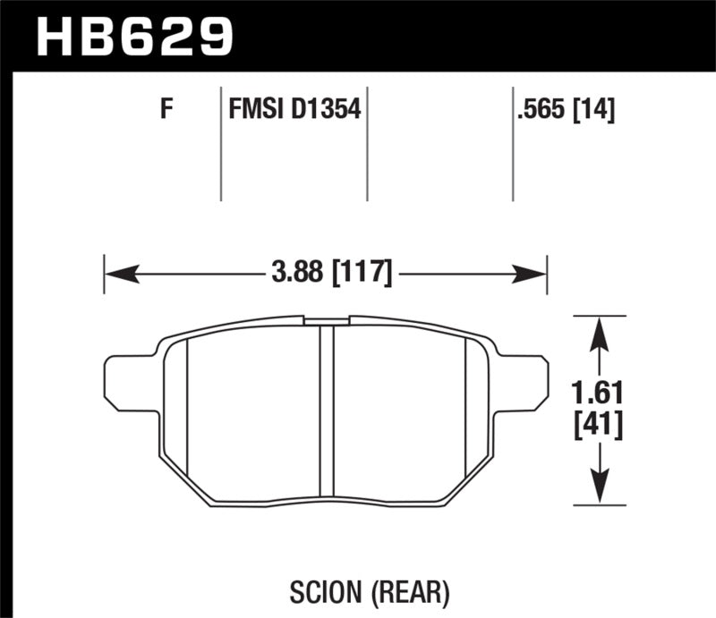 Hawk 08-11 Scion xB / 09-10 Toyota Corolla / 09-10 Matrix / 10 Prius  HPS Street Rear Brake Pads