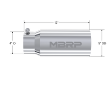 Load image into Gallery viewer, MBRP Universal Tip 5 O.D. Dual Wall Straight 4 inlet 12 length