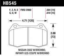 Load image into Gallery viewer, Hawk 03-04 Infinit G35 / 04-09 Nissan 350z w/ Brembo DTC-60 Race Front Brake Pads