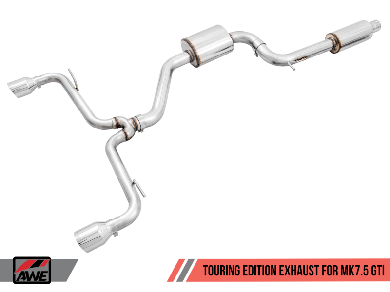 AWE Tuning Volkswagen GTI MK7.5 2.0T Touring Edition Exhaust w/Chrome Silver Tips 102mm