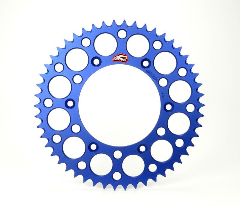 Renthal 2023 Yamaha WR 250F-450F / 01-07 WR250 Rear Grooved Sprocket - Blue 520-52P Teeth