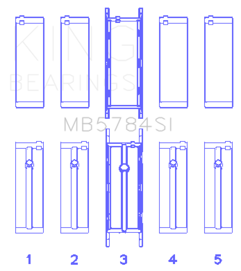 King BMW N20B20 (Size +0.50mm) Main Bearing Set