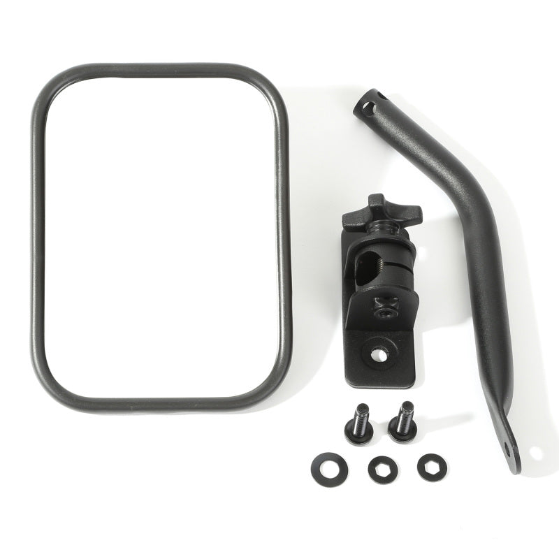 Rugged Ridge 97-18 Jeep Wrangler Textured Black Rectangluar Quick Release Mirror Kit