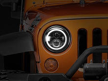 Load image into Gallery viewer, Raxiom 97-18 Jeep Wrangler TJ/JK Axial Halo Headlights w/ DRL Amber Signals- Blk Hsng (Clear Lens)