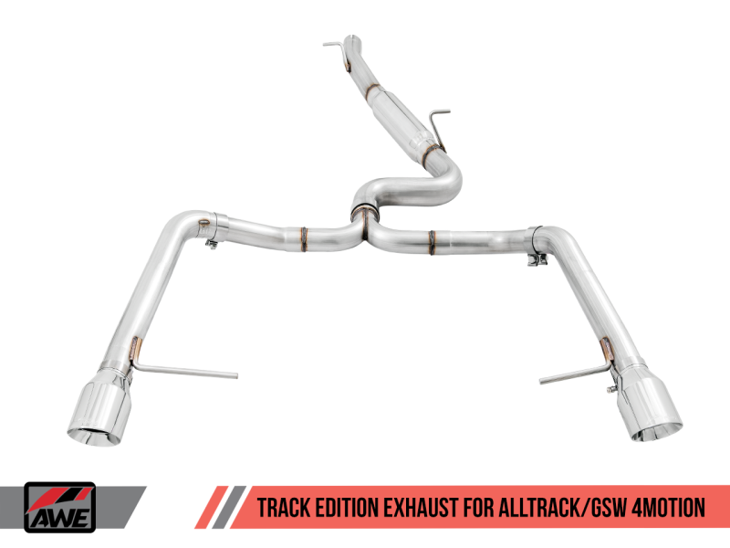 AWE Tuning VW MK7 Golf Alltrack/Sportwagen 4Motion Track Edition Exhaust - Polished Silver Tips