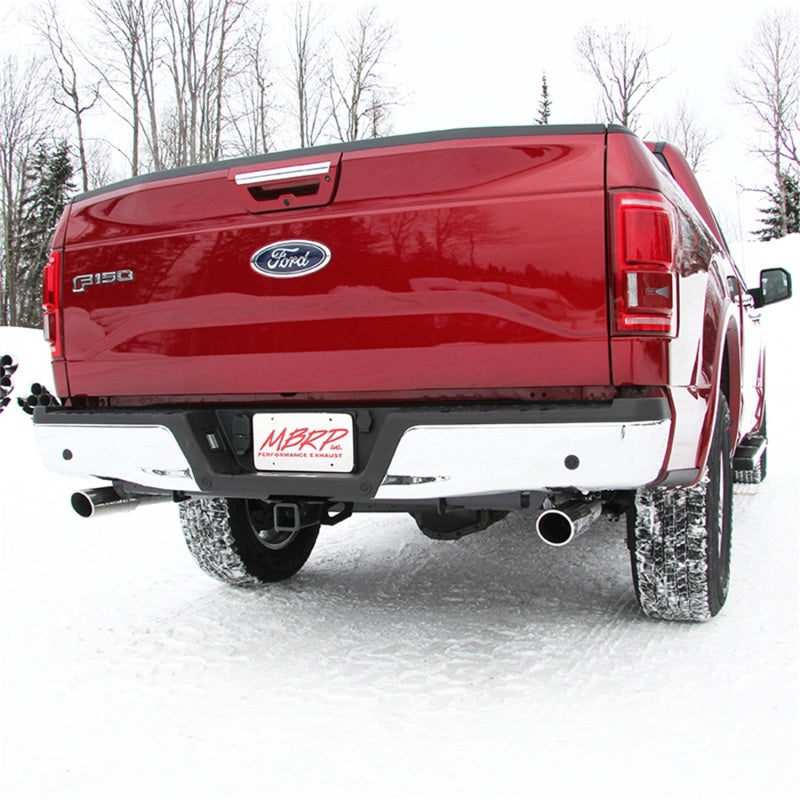 MBRP 2015 Ford F-150 5.0L 3in Cat Back Dual Split Rear Exit T409 Exhaust System