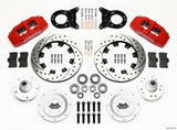 Wilwood Dynapro 6 Front Hub Kit 12.19in Drill Red 1965-1969 Mustang Disc & Drum Spindle