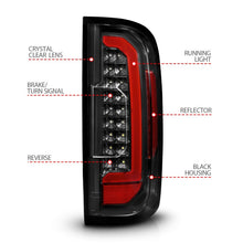 Load image into Gallery viewer, ANZO 15-21 GMC Canyon Full LED Taillights w/ Red Lightbar Black Housing/Clear Lens