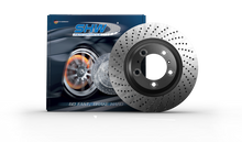 Load image into Gallery viewer, SHW 91-94 Porsche 911 Turbo 3.6L Left Rear Cross-Drilled Monobloc Brake Rotor (96535204100)
