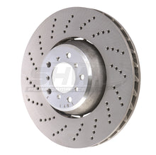 Load image into Gallery viewer, SHW 06-10 BMW M5 5.0L Left Front Cross-Drilled Lightweight Brake Rotor (34112282805)