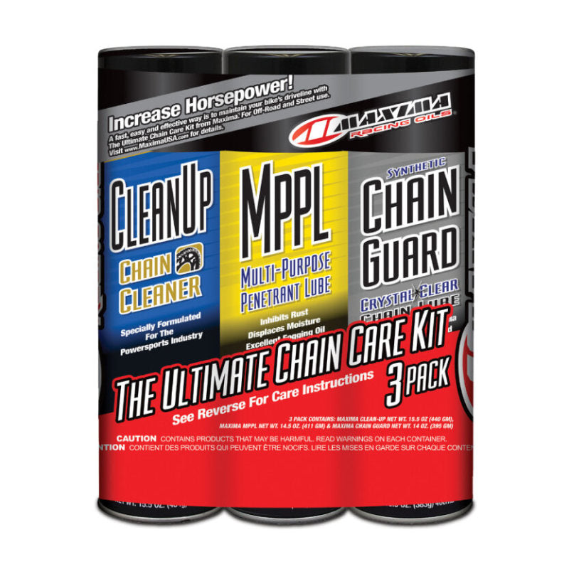 Maxima Synthetic Chain Guard Ultimate Chain Care Combo Kit - 3-Pack (Aerosol)