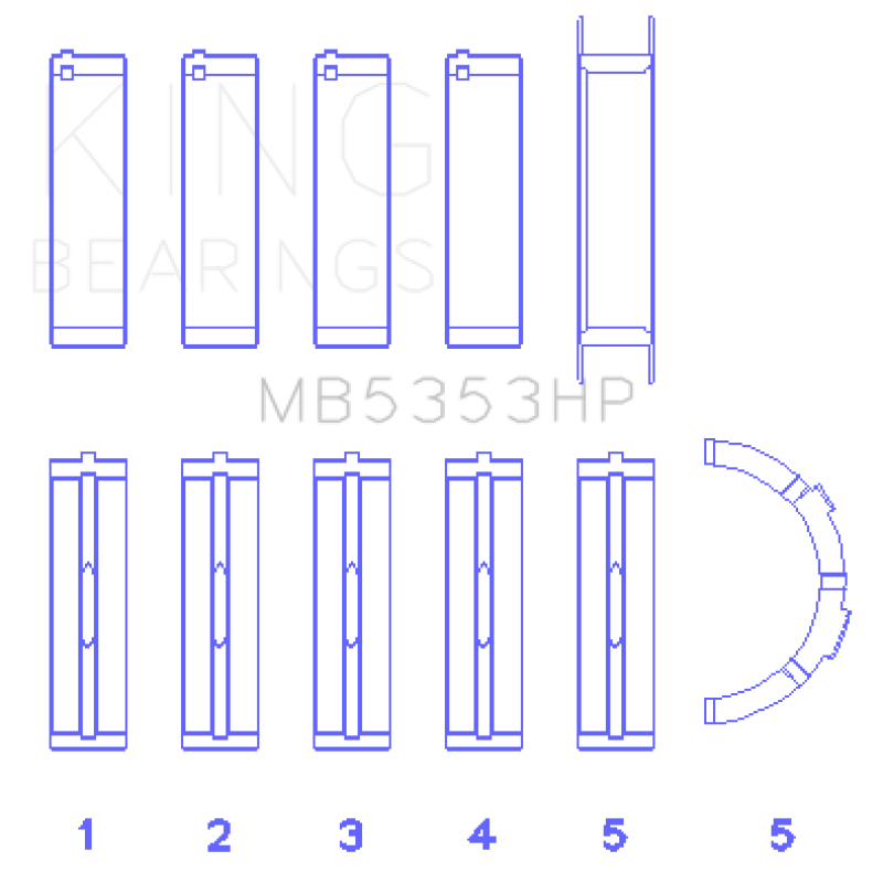 King Ford 281 4.6L SOHC 16V Performance Main Bearing Set - Size STD