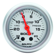 Load image into Gallery viewer, Autometer Ultra-Lite 52mm 20 PSI Mechanical Boost Gauge